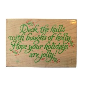 Hero Arts Rubber Stamp H894 Deck the Halls Message Holiday Christmas Wood Mount